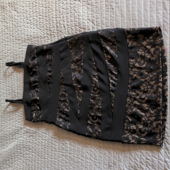 torrid Dresses & Skirts - *SOLD*Torrid Black & Nude Lace Layered Bodycon Mini Dress